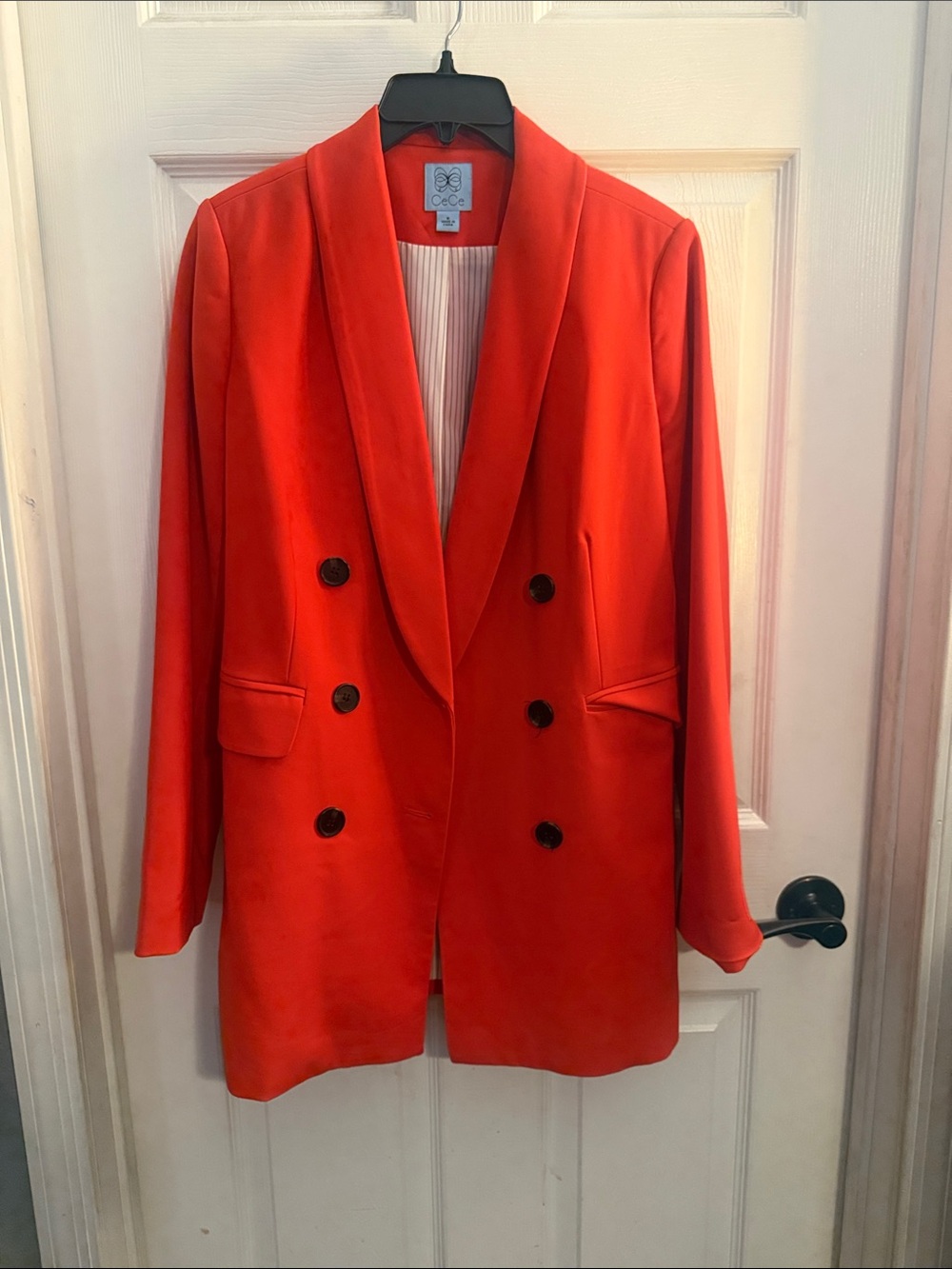 C&C California Women's Bright Red Double-Breasted Blazer